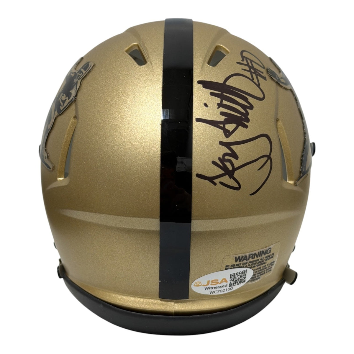 Troy Smith Signed Heisman Speed Mini Helmet w/ 2006 Heisman JSA Witness COA3