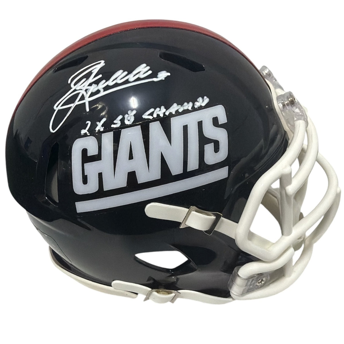 Sean Landeta Signed New York Giants TB Mini Helmet w/ 2x SB Champs JSA Wit COA0