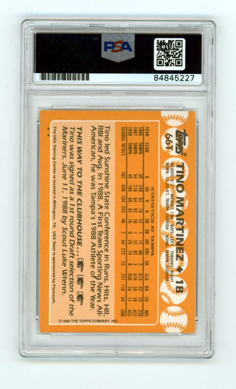 Tino Martinez 1988 Topps Traded #66T USA Rookie RC Signed PSA Authentic Auto1