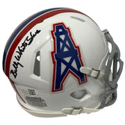 Billy White Shoes Johnson Signed Houston Oilers Speed Mini Helmet JSA Wit COA0