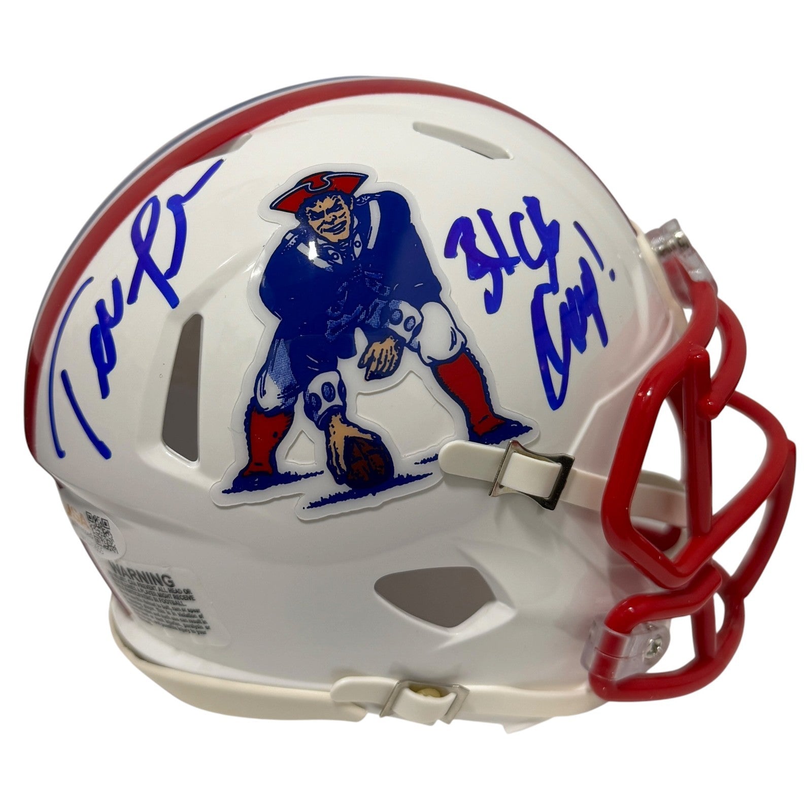 Ted Johnson Signed Patriots TB Mini Helmet w/ 3x SB Champ JSA Witness COA0