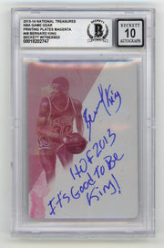 Bernard King 2013-14 National Treasures Print Plate 1/1 Signed 2 Ins BGS 10 Auto0