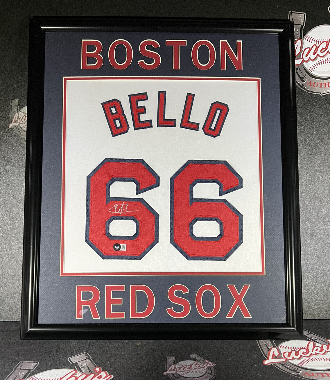 Brayan Bello Signed Framed Custom Jersey Boston Red Sox Beckett BAS COA0