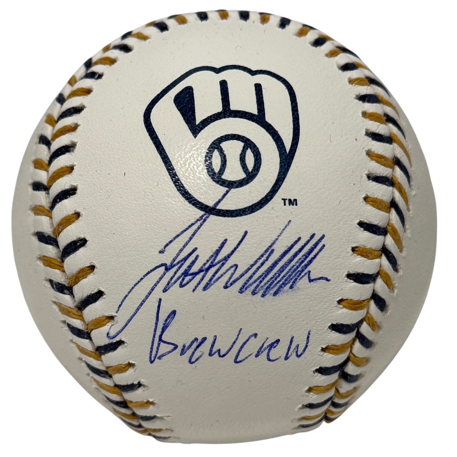 Jett Williams Signed Autographed Brewers Logo Baseball w/ Brew Crew JSA COA0