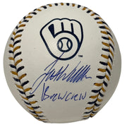Jett Williams Signed Autographed Brewers Logo Baseball w/ Brew Crew JSA COA0