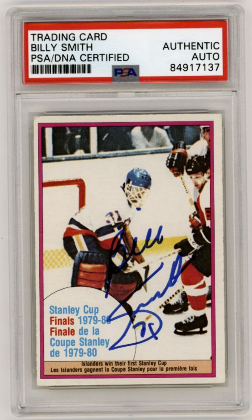 Billy Smith 1980-81 O-Pee-Chee OPC #264 SC Finals Signed PSA Authentic Auto HOF0