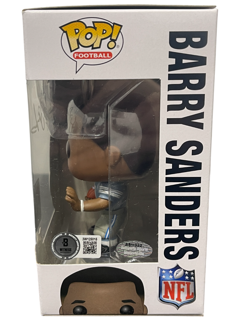 Barry Sanders Signed Detroit Lions NFL Funko Pop #81 Beckett Witness BAS COA2