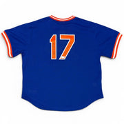 Keith Hernandez Signed Mets Mitchell & Ness Jersey w/ #17 Retired Becket BAS COA0