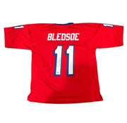 Drew Bledsoe Signed New England Patriots Custom Jersey Beckett BAS COA0