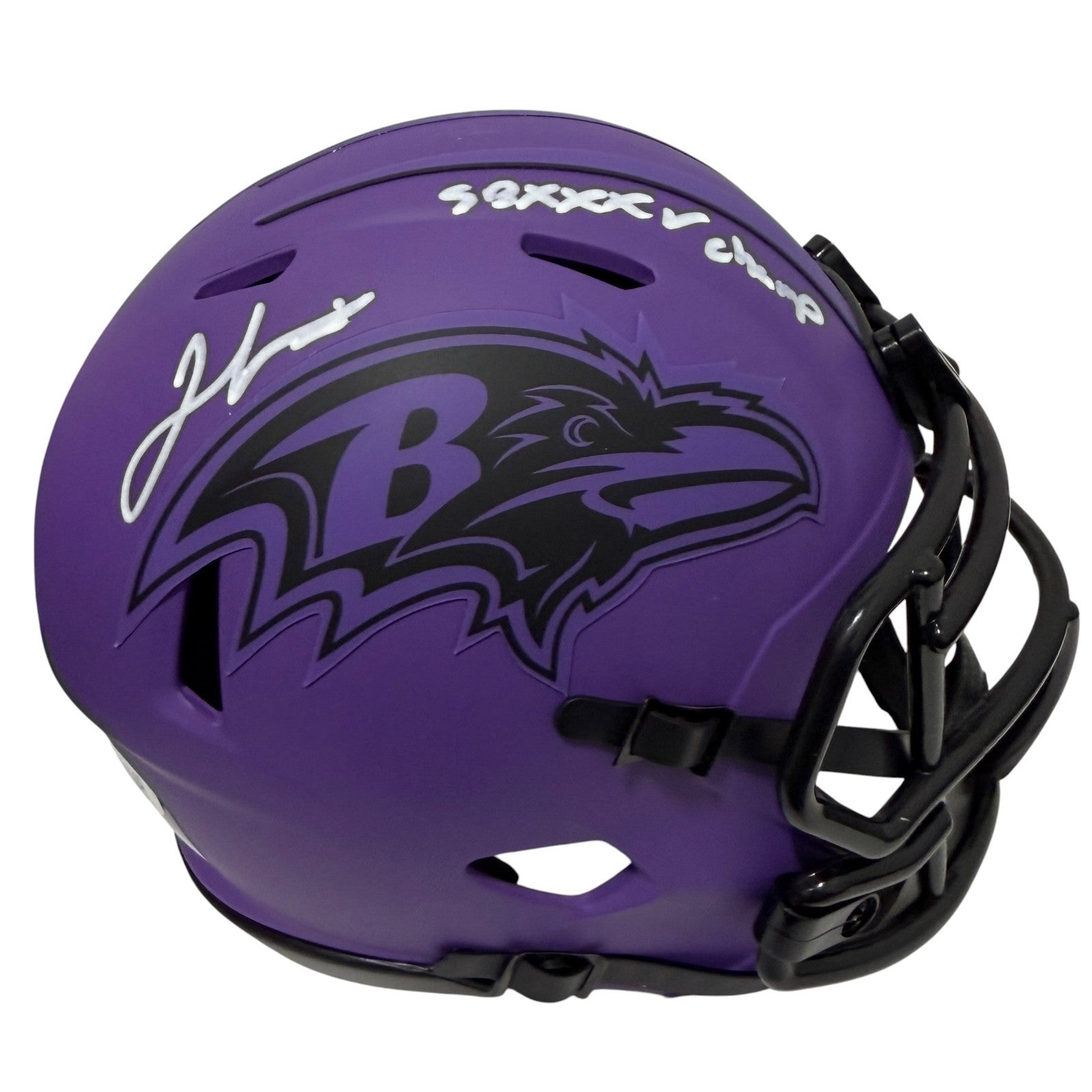 Jamal Lewis Signed Ravens Rave Mini Helmet w/ SB XXXV Champ JSA Witness COA0