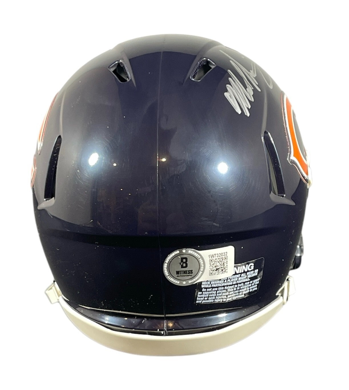 Mike Singletary Signed Chicago Bears Mini Helmet HOF 98 Beckett Witness BAS COA2