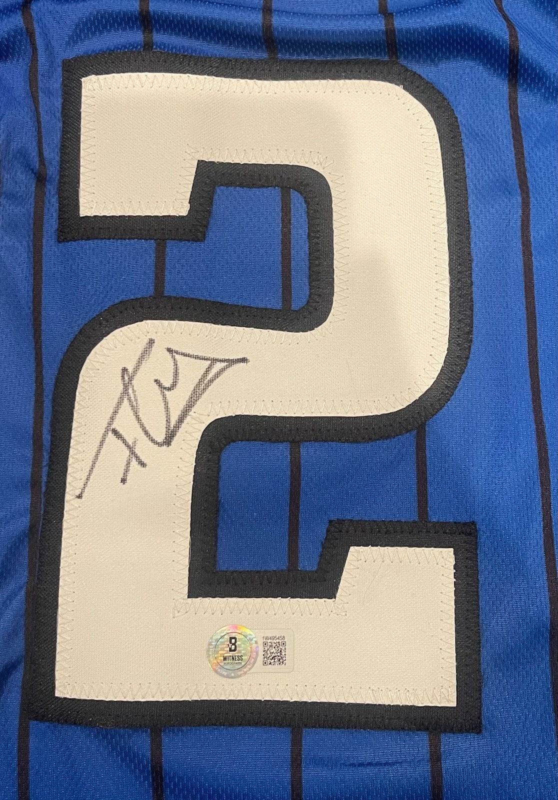 Franz Wagner Signed Orlando Magic Custom Jersey Beckett Witness BAS COA1