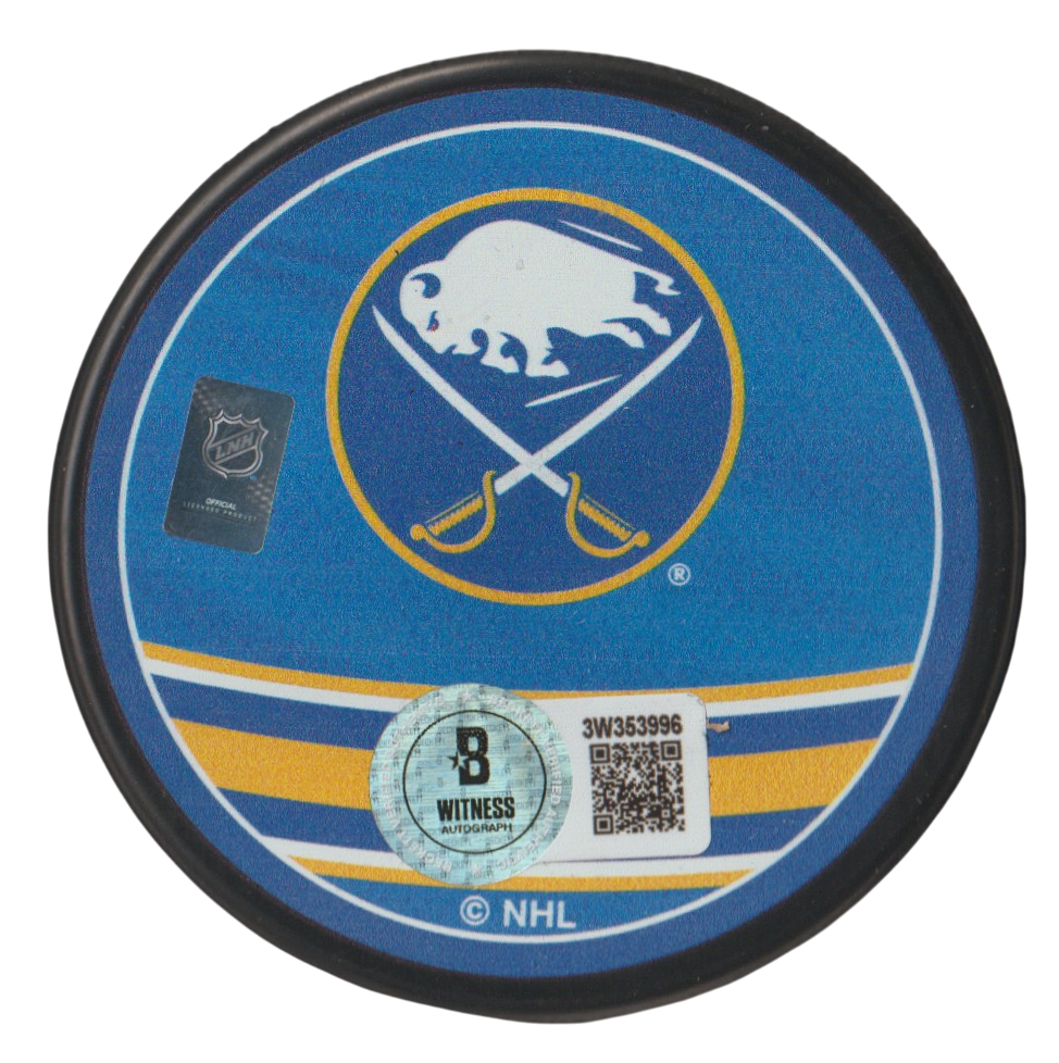 Pierre Turgeon Signed Buffalo Sabres Reverse Retro Puck w HOF 23 Beckett BAS COA1