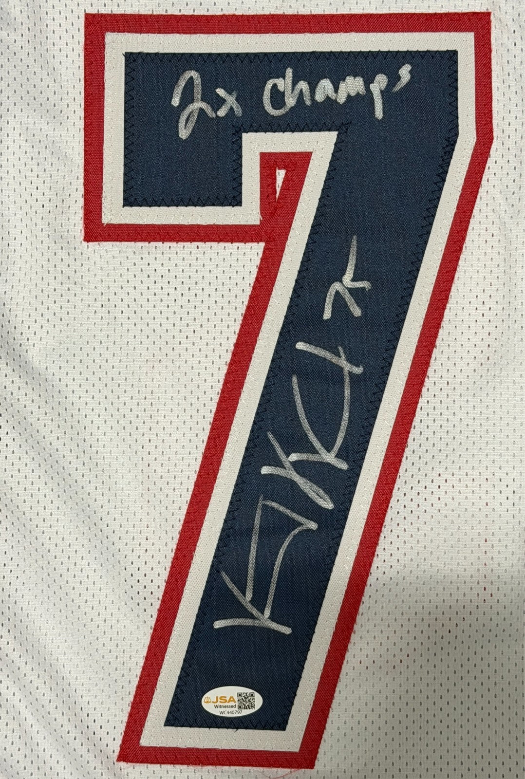Vince Wilfork Signed Patriots Custom Jersey w/ 2x SB Champ JSA Witness COA1