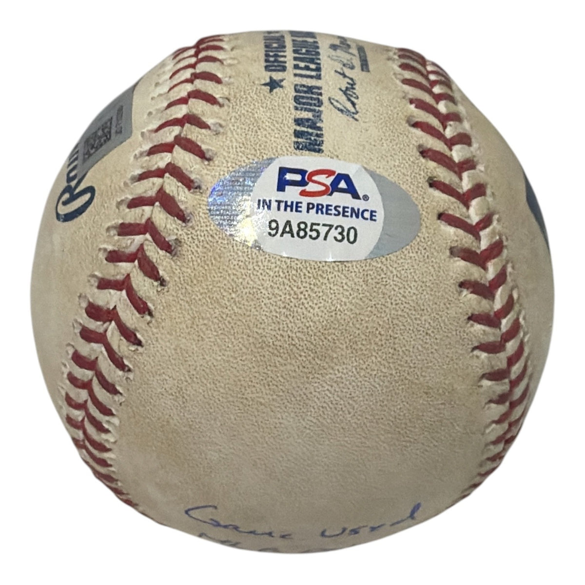 Jonathan India Signed Game Used MLB Debut Baseball 4/1/21  Insc ROY MLB PSA COA3