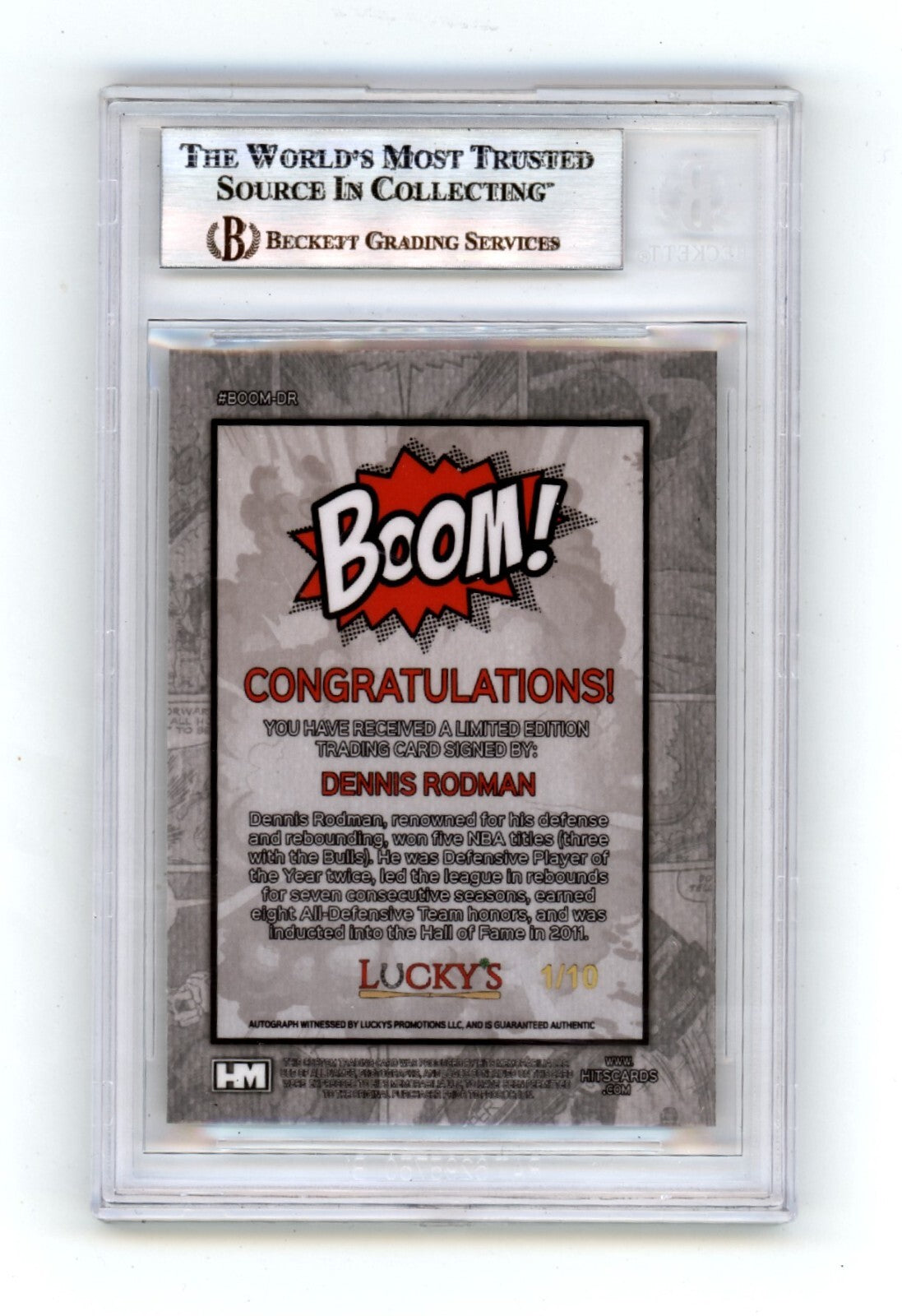 Dennis Rodman 2024 Hits Memorabilia BOOM Gold #/10 Signed BGS BAS Auto Bulls1