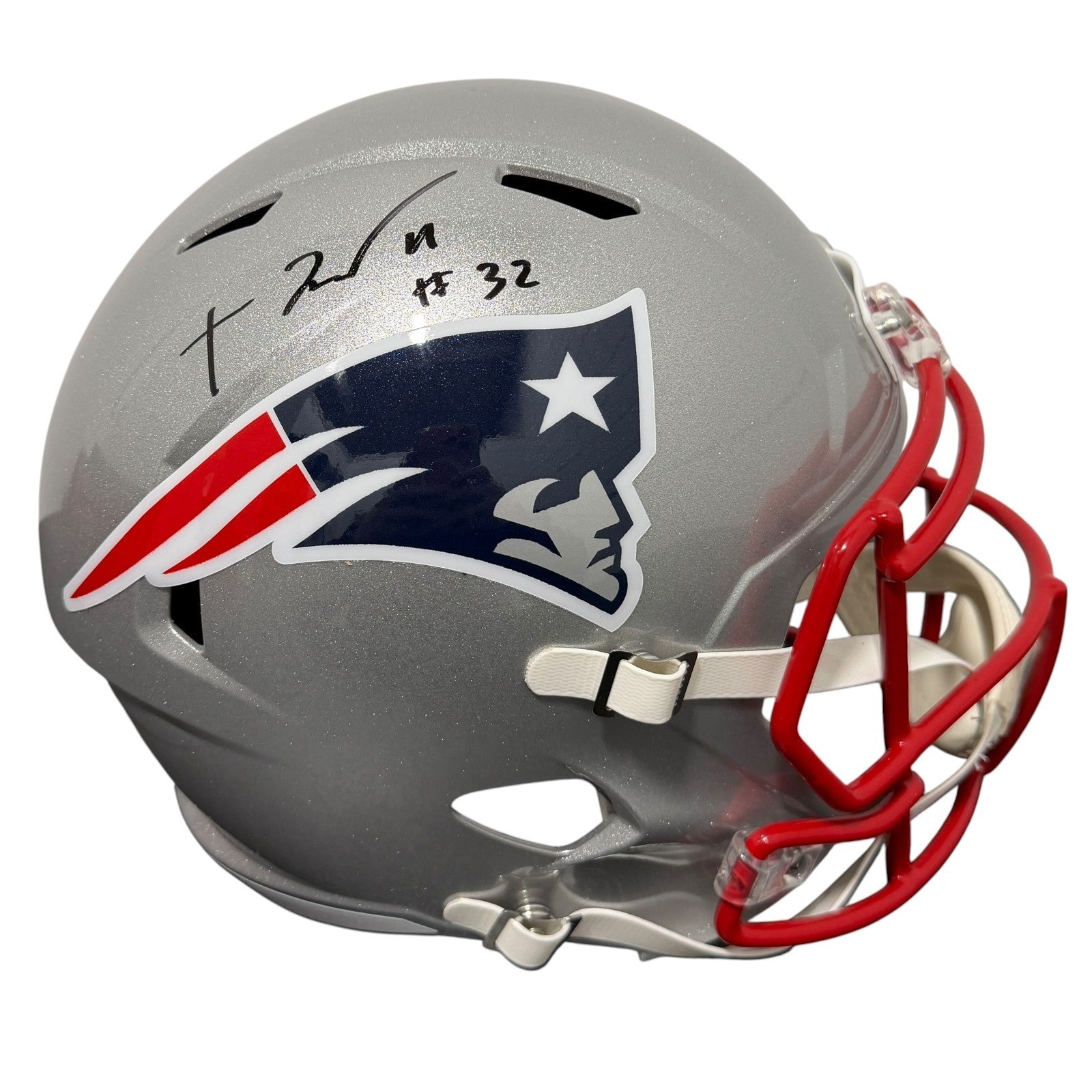 TreVeyon Henderson Signed Patriots Speed FS Full Size Helmet JSA Witness COA0