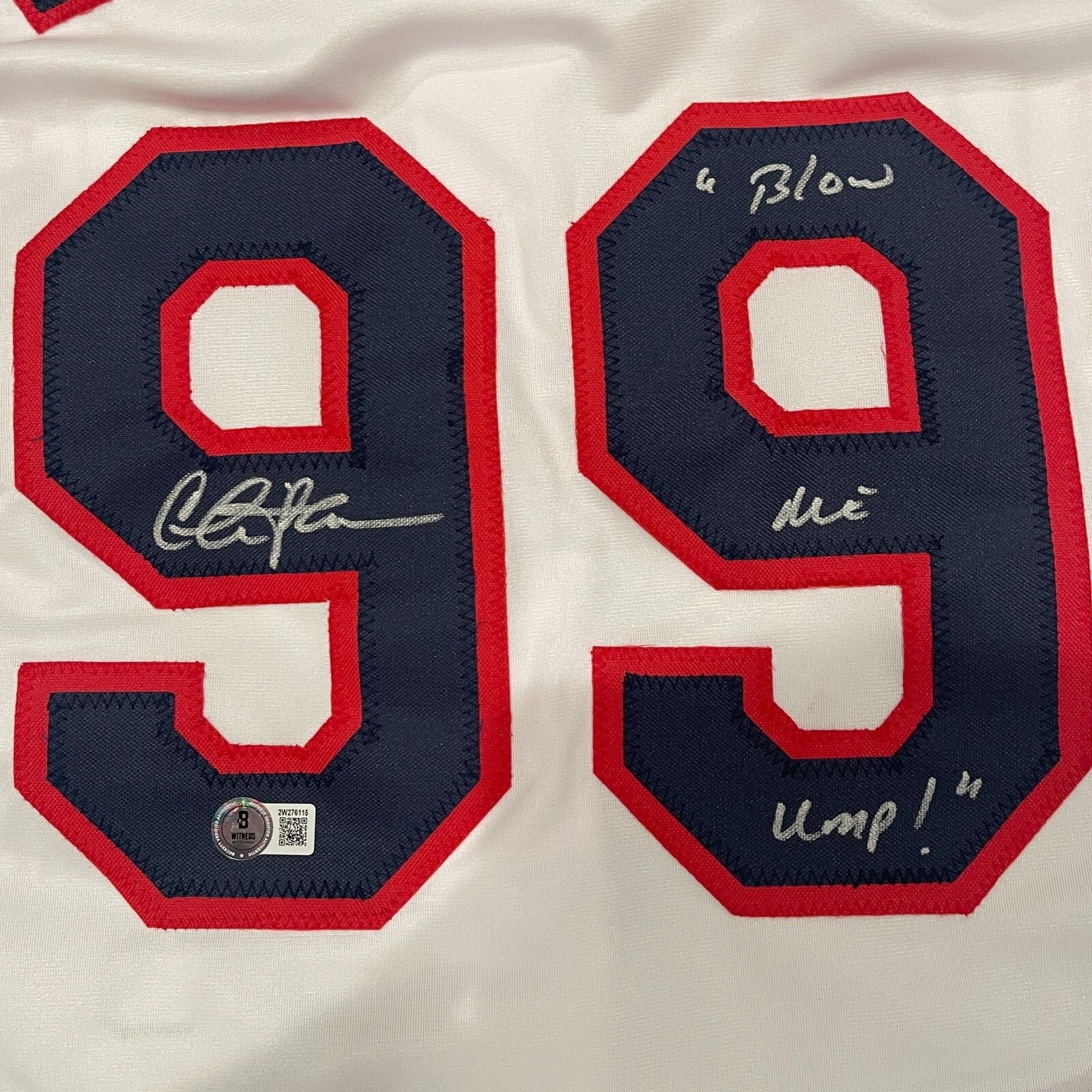 Charlie Sheen Signed Major League Wild Thing Jersey Blow Me Ump! Beckett BAS COA1