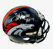 Terrell Davis Signed Denver Broncos Speed Mini Helmet w HOF JSA Witness COA0