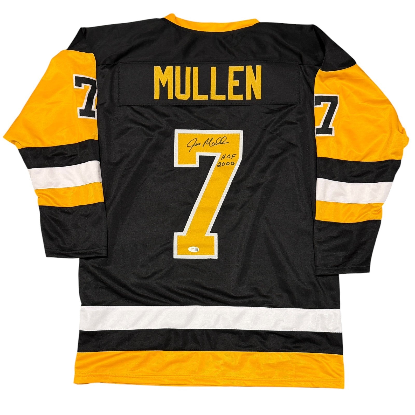 Joe Mullen Signed Pittsburgh Penguins Custom Jersey w/ HOF 2000 JSA Witness COA0