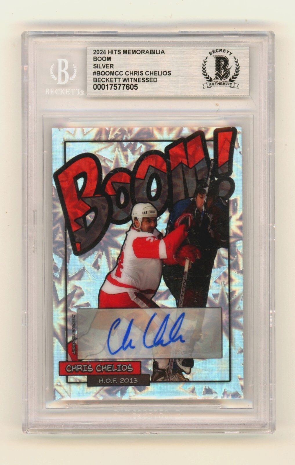 Chris Chelios 2024 Hits Memorabilia BOOM Silver Signed BGS BAS Auto Detroit0