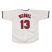 Omar Vizquel Signed Cleveland Indians Custom Jersey w/ 2 x Insc JSA Witness COA0