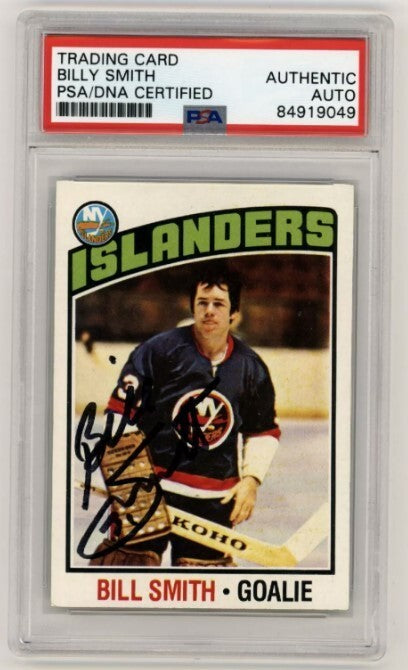 Billy Smith 1976-77 Topps #46 Signed PSA Authentic Auto Black Islanders HOF0