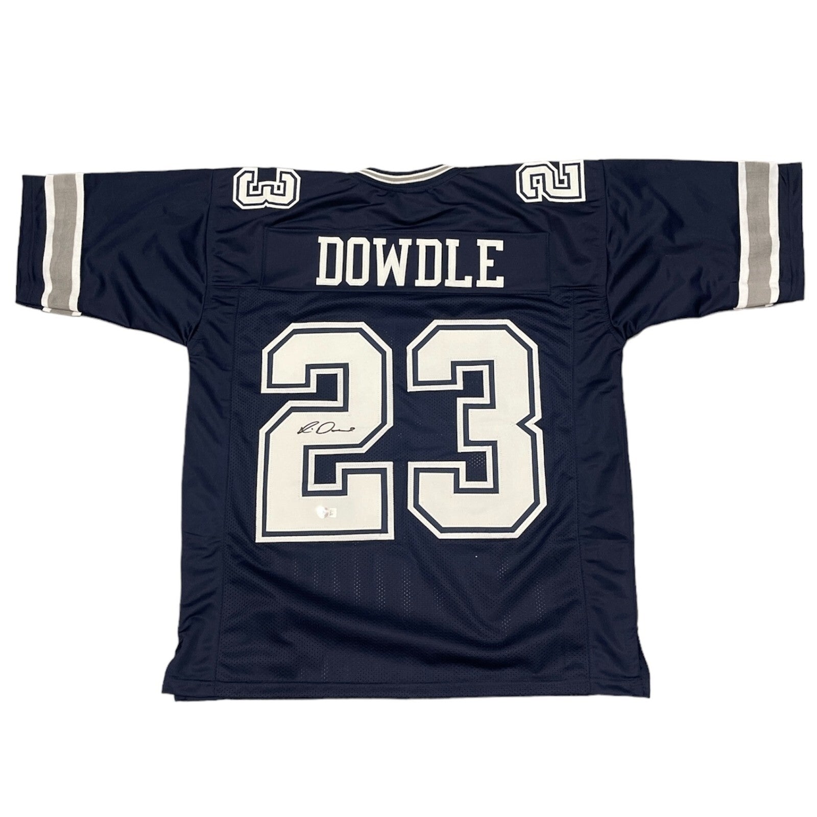 Rico Dowdle Signed Dallas Cowboys Custom Jersey Beckett Witness BAS COA0