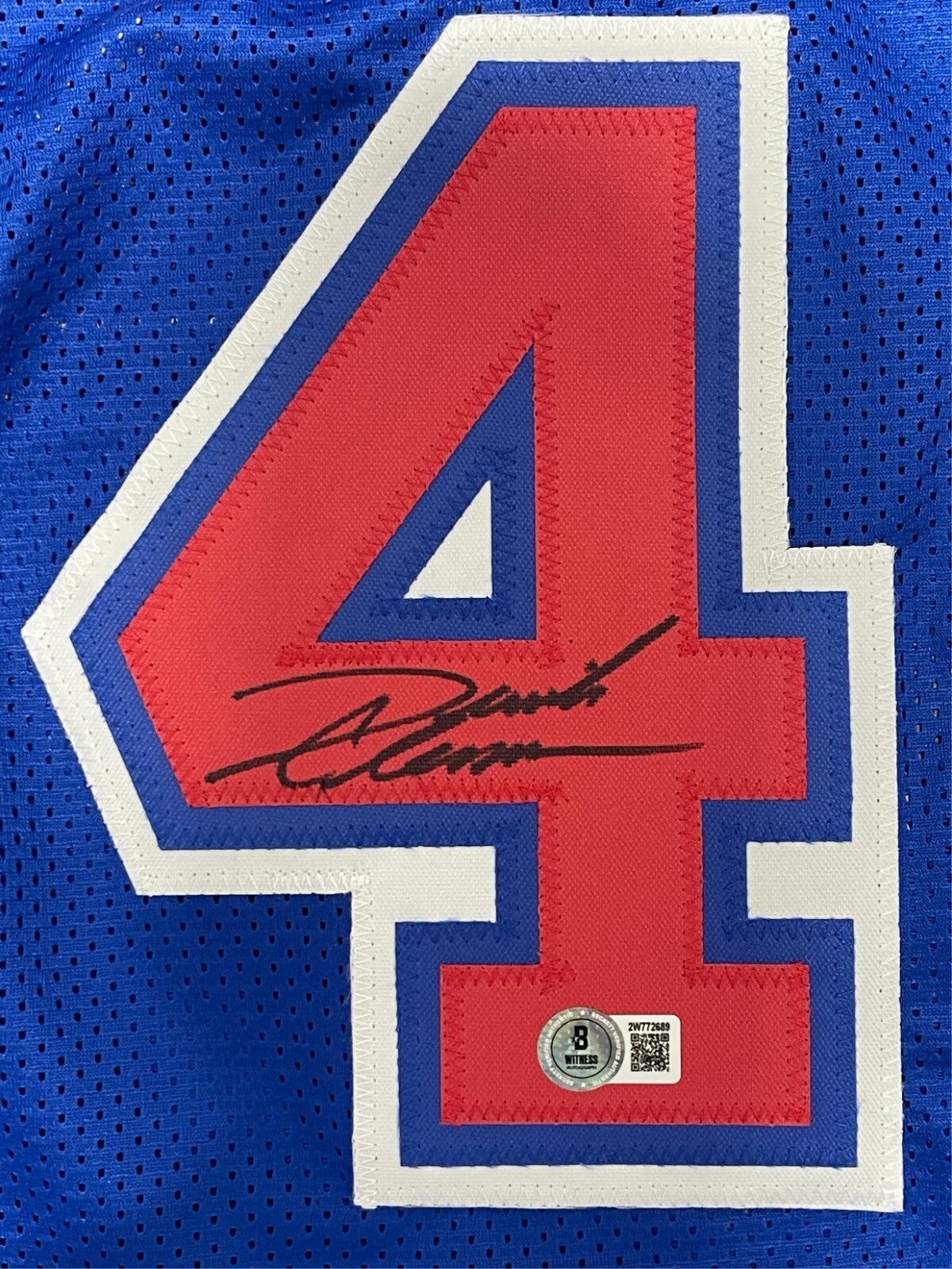 Derrick Coleman Signed New Jersey Nets Custom Jersey Beckett Witness BAS COA1