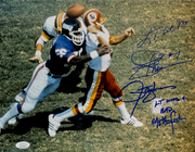 Lawrence Taylor & Joe Theismann Signed 11x14 Photo LT Got Me & Bad MFer JSA COA0