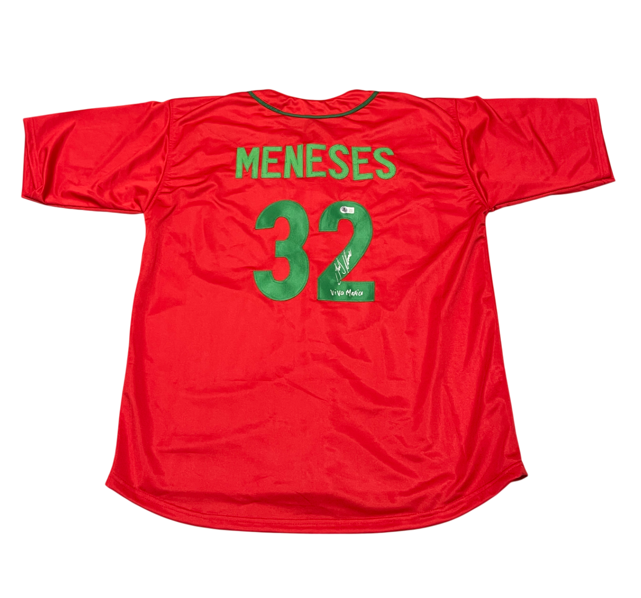 Joey Meneses Signed WBC Mexico Custom Jersey w/ Viva Mexico Beckett BAS COA0