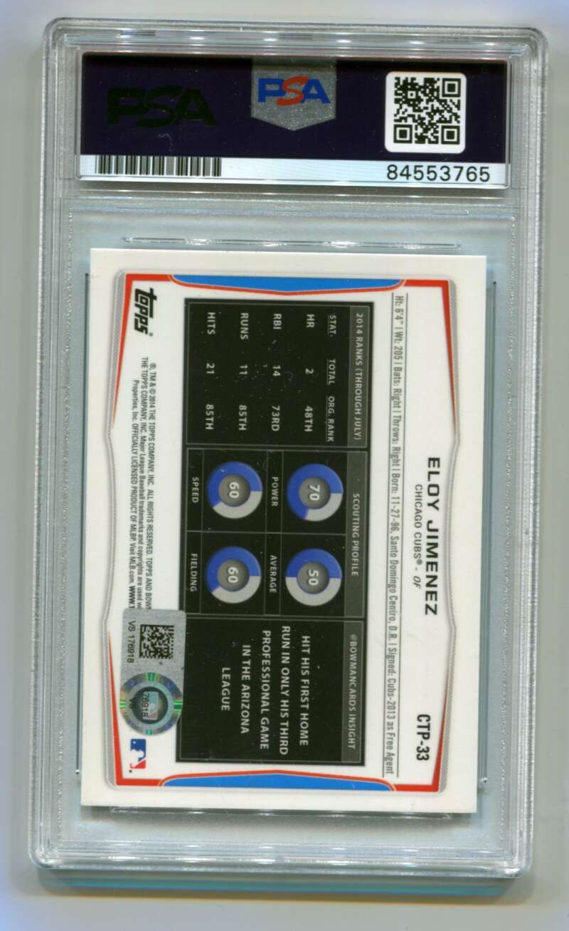 Eloy Jimenez 2014 Bowman Chrome 1st #CTP-33 MLB HOLO RC Signed Auto PSA DNA1