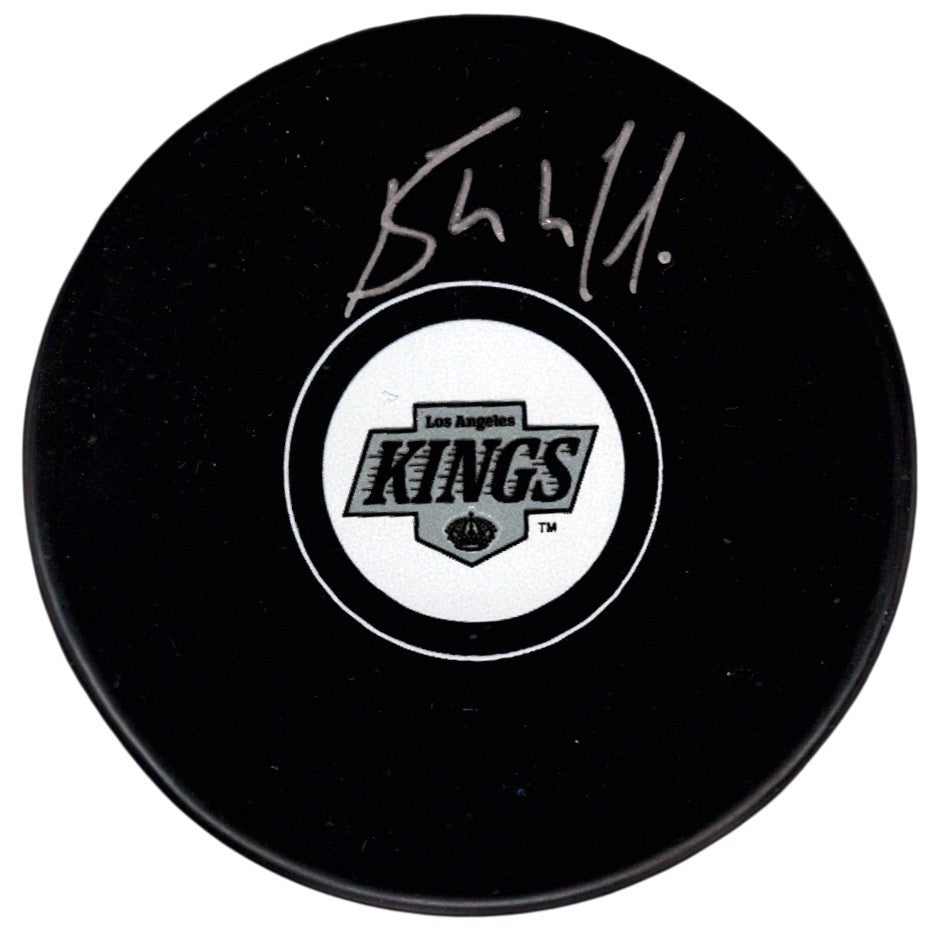 Bernie Nicholls Signed Autographed Los Angeles Kings Logo Puck JSA Witness COA0
