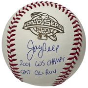 Jay Bell Signed 2001 World Series Baseball w/ 2 Insc Beckett Witness BAS COA0