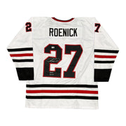 Jeremy Roenick Signed Blackhawks Custom Jersey w/ HOF 24 Beckett Witness BAS COA0