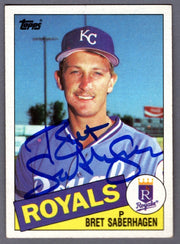 Bret Saberhagen Signed 1985 Topps #23 Rookie RC LSCM COA Kansas City Royals0