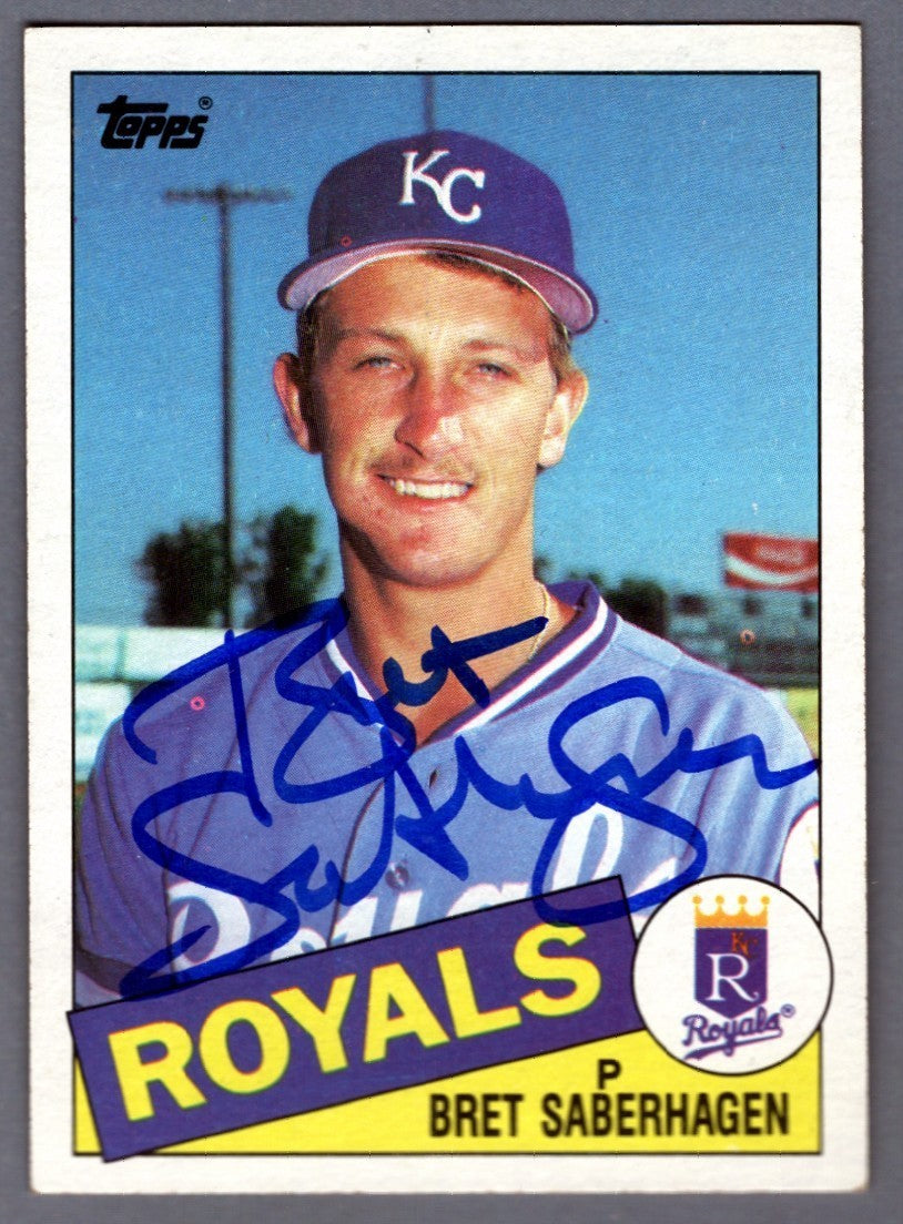 Bret Saberhagen Signed 1985 Topps #23 Rookie RC LSCM COA Kansas City Royals0