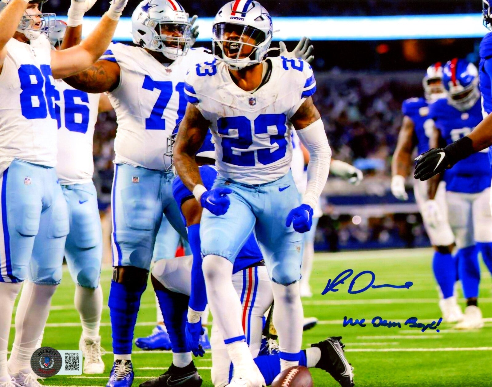 Rico Dowdle Signed Dallas Cowboys 8x10 Photo w/ We Dem Boyz! Beckett BAS COA #10
