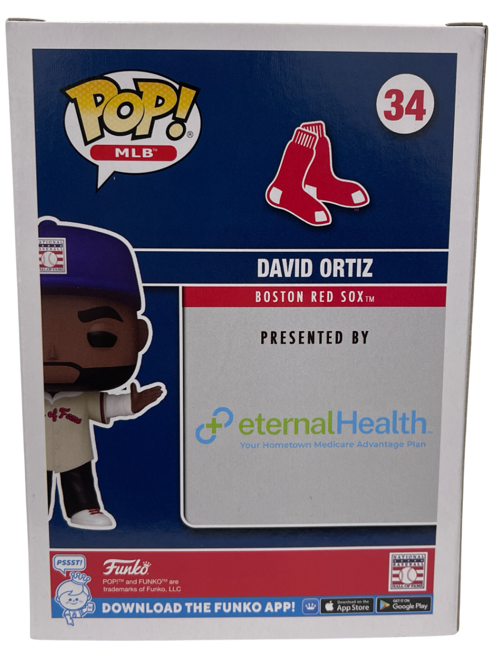 David Ortiz Signed Boston Red Sox Exclusive SGA Funko Pop 34 Beckett Wit BAS COA3