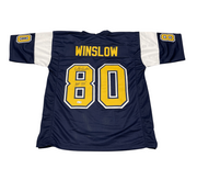 Kellen Winslow Signed Chargers Custom Jersey w/ HOF 95 Beckett Witness BAS COA0