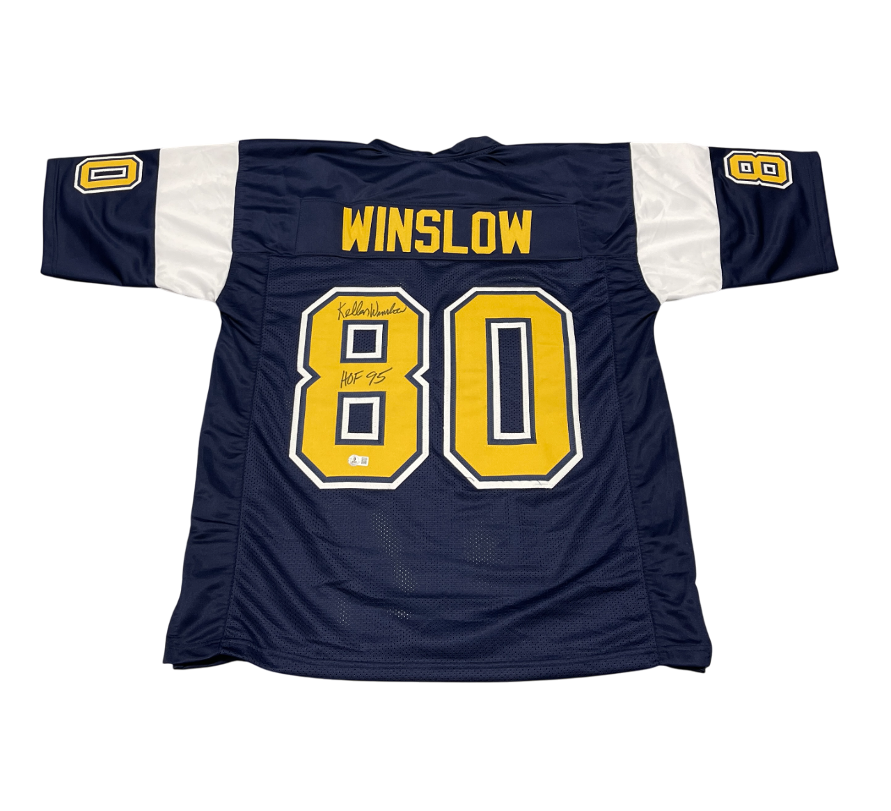 Kellen Winslow Signed Chargers Custom Jersey w/ HOF 95 Beckett Witness BAS COA0