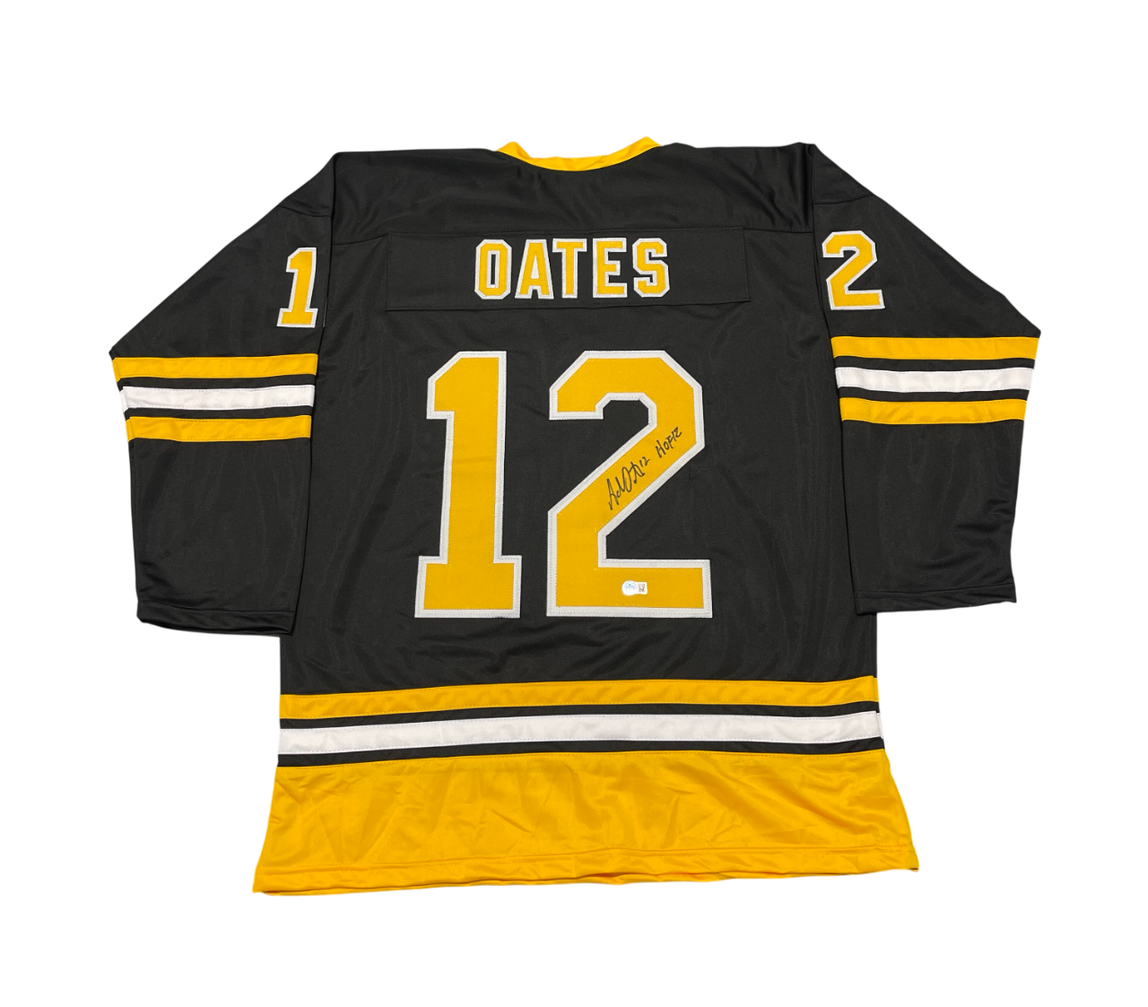 Adam Oates Signed Boston Bruins Custom Jersey w/ HOF 12 Beckett Witness BAS COA0