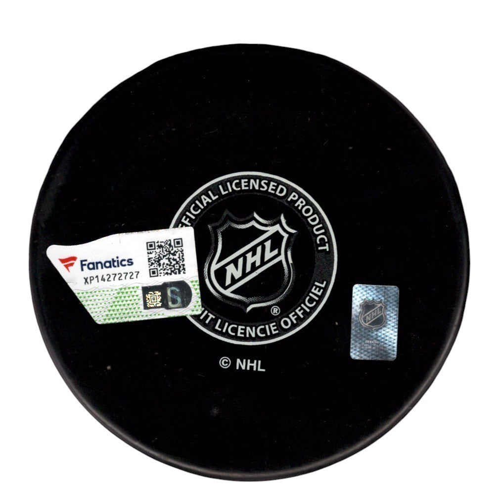 Macklin Celebrini Signed Autographed San Jose Sharks Logo Puck Fanatics COA1