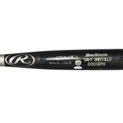 Gary Sheffield Signed Game Used Rawlings Black Bat JSA COA Dodgers B0