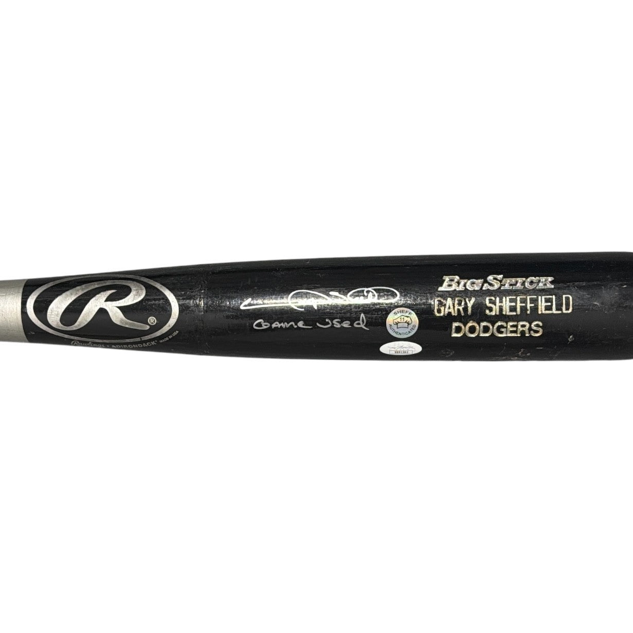 Gary Sheffield Signed Game Used Rawlings Black Bat JSA COA Dodgers B0