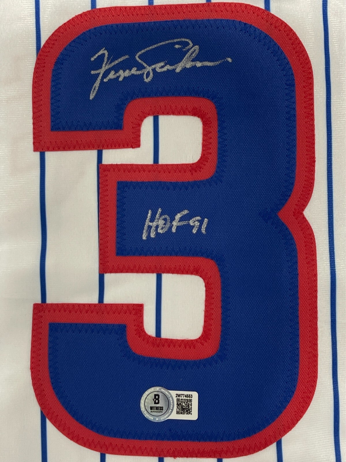 Fergie Jenkins Signed Chicago Cubs Custom Jersey w/ HOF 91 Beckett Wit BAS COA1
