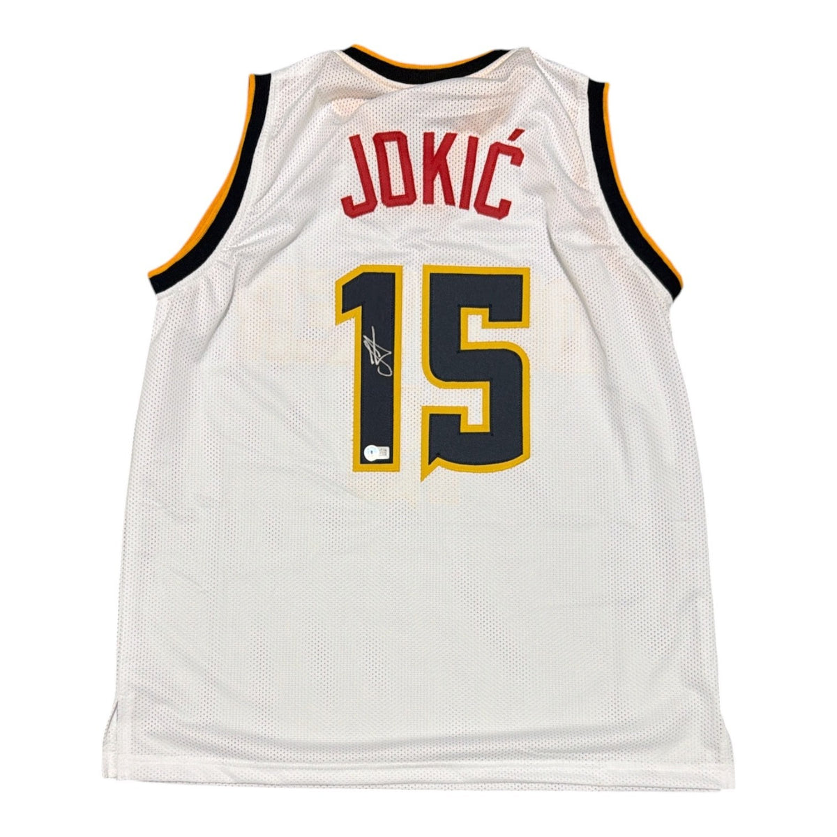 Nikola Jokic Signed Denver Nuggets Custom Jersey Beckett Witness BAS COA0