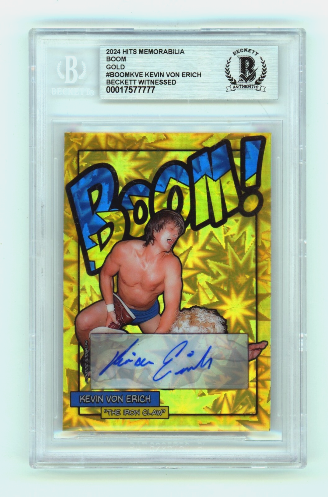 Kevin Von Erich 2024 Hits Memorabilia BOOM Gold /5 Signed BGS BAS Auto0