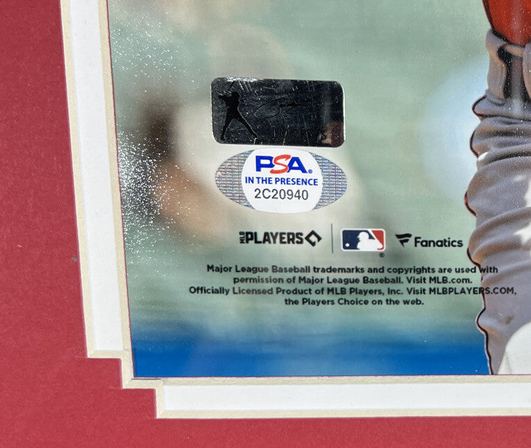 Jonathan India Signed Framed 8x10 Photo Hitting Cincinnati Reds PSA ITP COA2