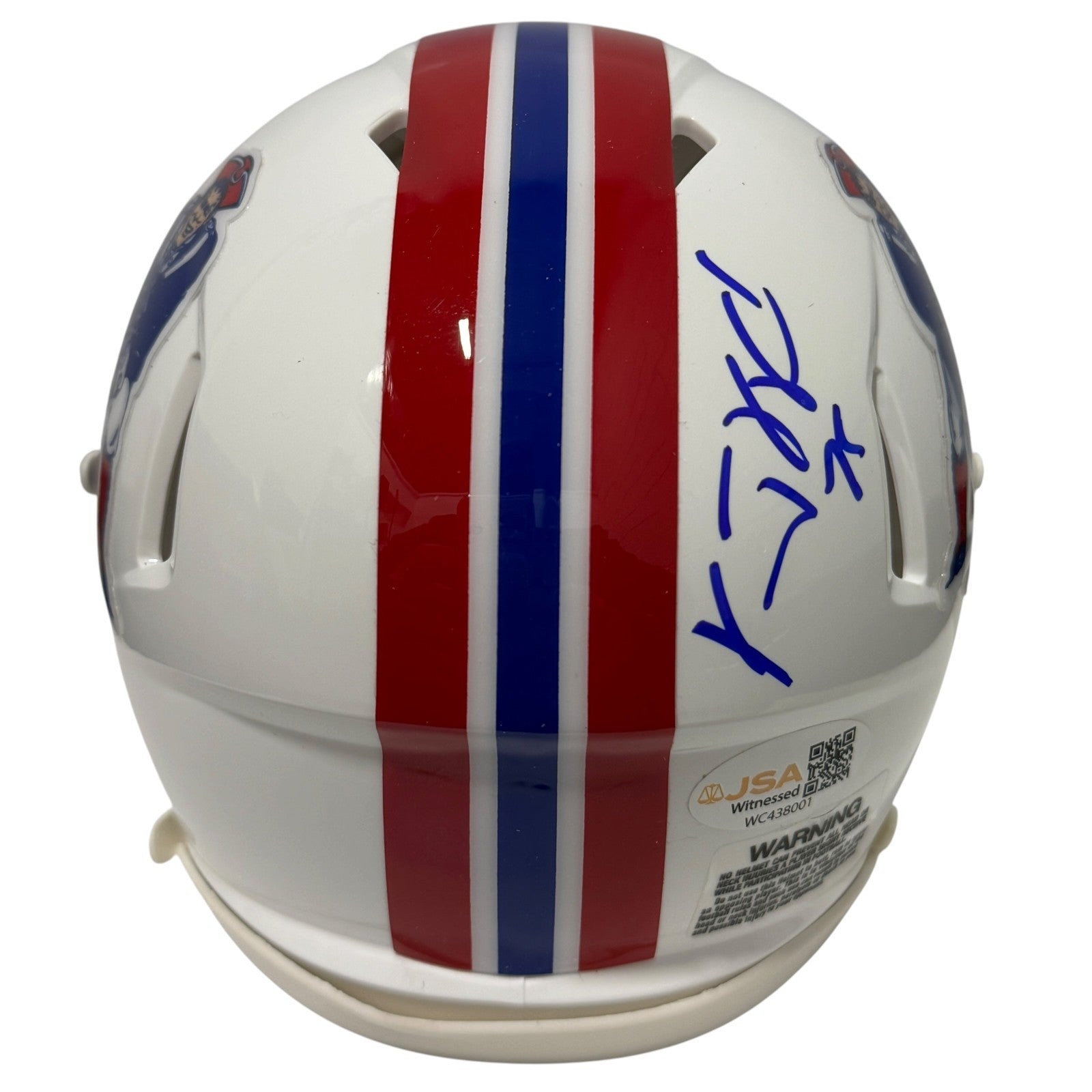 Vince Wilfork Signed New England Patriots TB Mini Helmet JSA Witness COA2